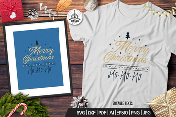 Merry Christmas TShirt Print Template Retro Design