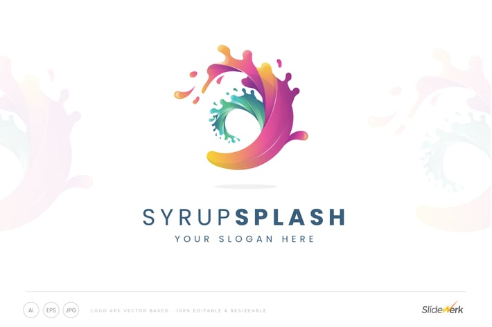 Colorful Syrup Splash Water Logo Template