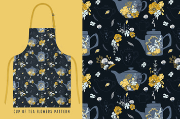 Cup of Tea seamless pattern