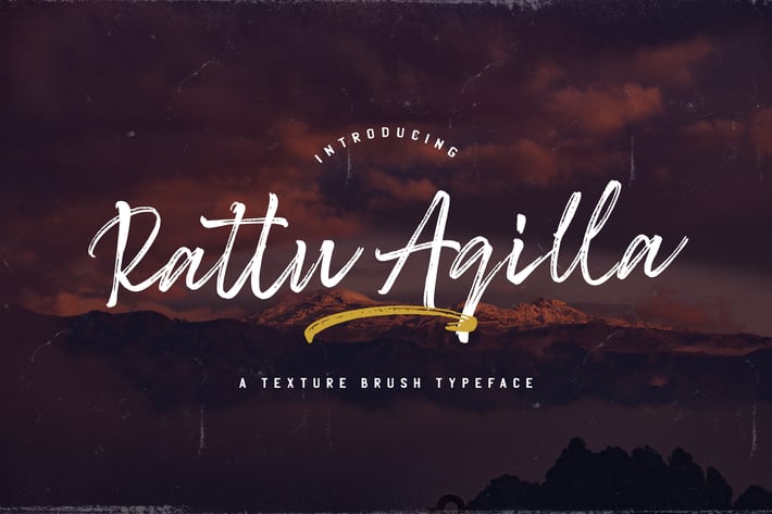 Rattu Aqilla - Textured Brush Font