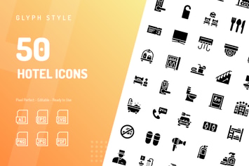 Hotel Glyph Icons