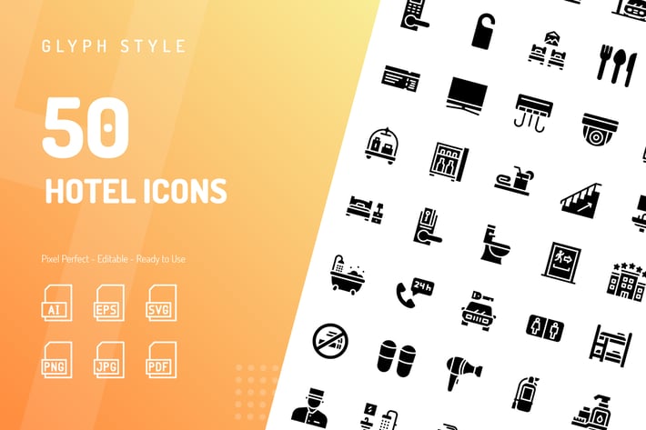 Hotel Glyph Icons