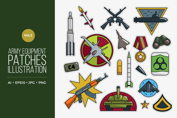 Army Equipment Patches Vector Vol.2
