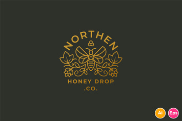 Honey Drop, Bee Farm, Beekeepers Logo Template