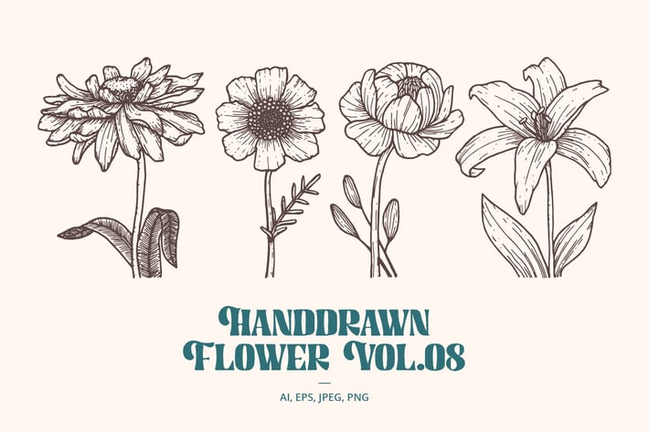 Handdrawn Flower Vol.08