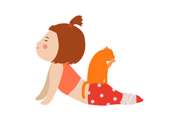 illustration of isolated a girl practising yoga 