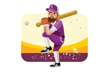 Baseball Player Vector Illustration