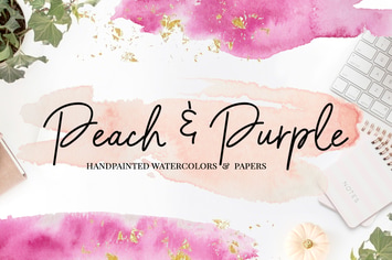 Peach & Purple Watercolor Textures