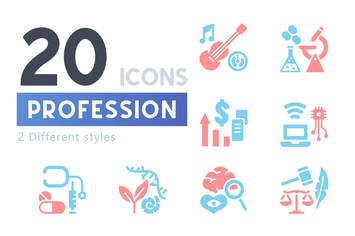 20 Profession icon set