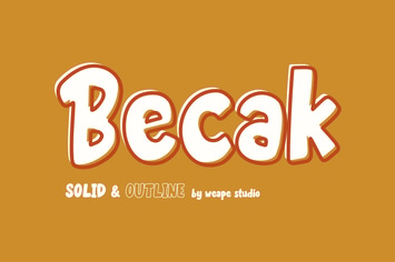 Becak - Solid & Outline Font