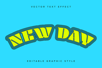 Curved Offset Vector Text Effect Mockup