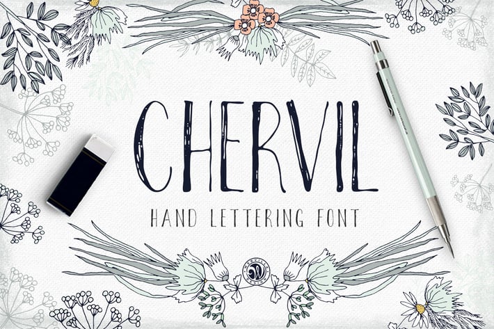 Chervil hand lettering font
