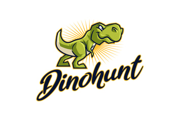 Cartoon T-Rex Dino or Dinosaur Mascot Logo