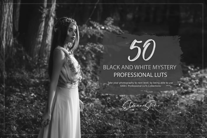50 Black and White Mystery LUTs Pack