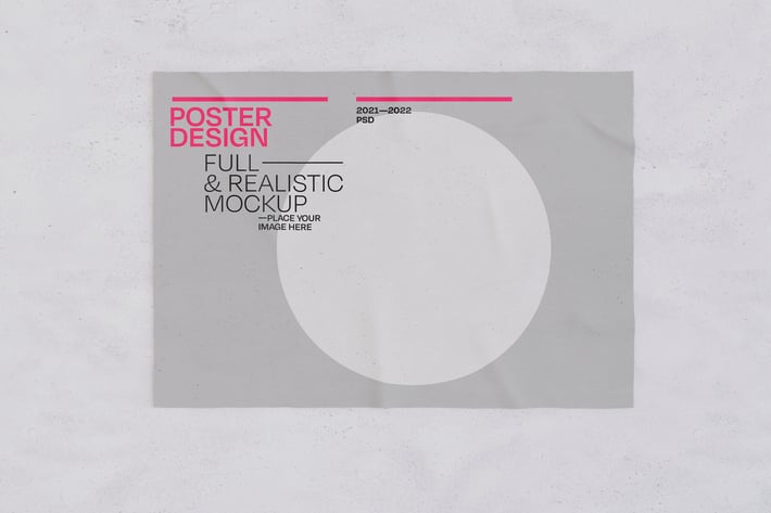 Glued Poster Mockup