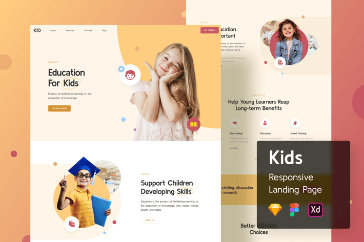 Kids Responsive Landing Page