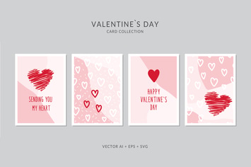 Valentines Day Card Vector Set