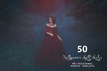 50 Halloween Light Leaks Photo Overlays