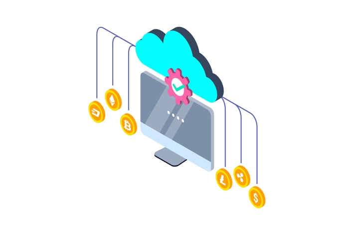 Cryptocurrency Isometric Illustration