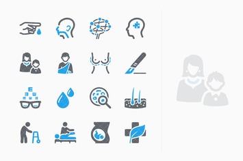 Blue Medical Specialties Icons Set 2 - Sympa