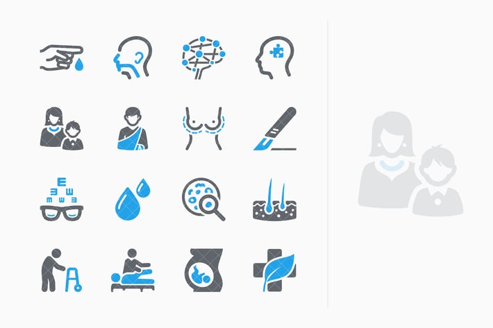 Blue Medical Specialties Icons Set 2 - Sympa