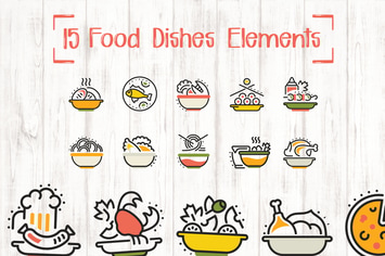 15 Food Dishes Elements
