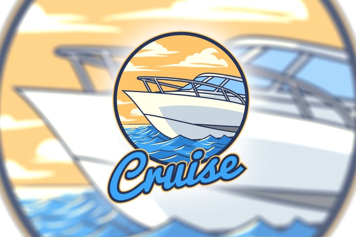Ocean Cruise Boat Logo