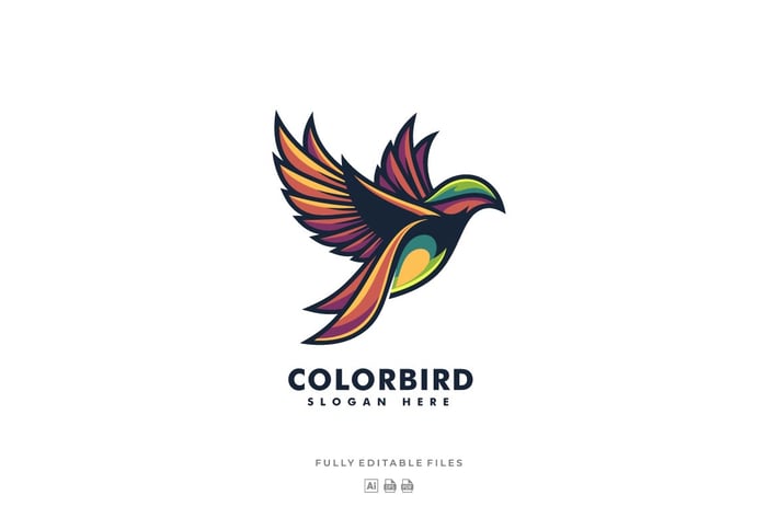 Fly Bird Color Mascot Logo