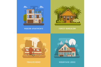Houses and Living Places Set