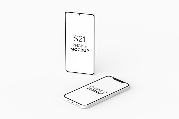 S21 Phone & iPhone 12 Mockup