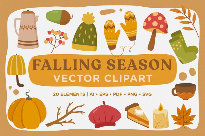 Falling Season Vector Clipart Pack