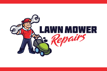 Lawn Mower Machine Repair Service Mascot Logo