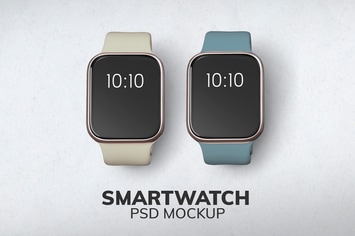 Smartwatch screen mockup digital device set