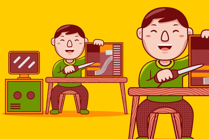 Computer Technician Profession Cartoon Vector