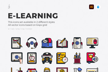 30 E-Learning Icons