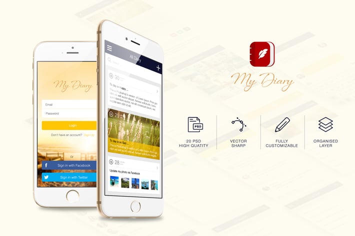 My Diary - UI Mobile Kit