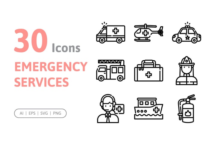 30 Emergency Services Icons