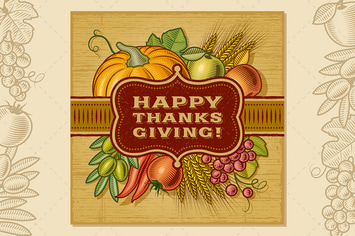 Happy Thanksgiving Retro Card