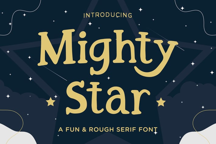 Mighty Star – a Fun and Rough Serif Font