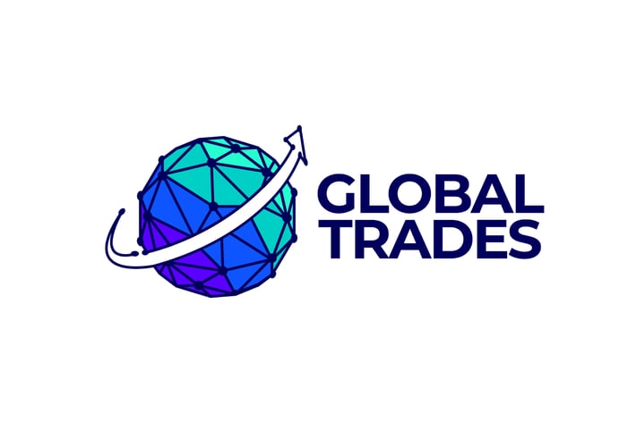 Modern Globe and Arrow Global Trading Logo