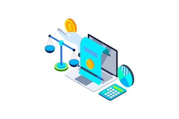 Digital Accounting Isometric Illustration