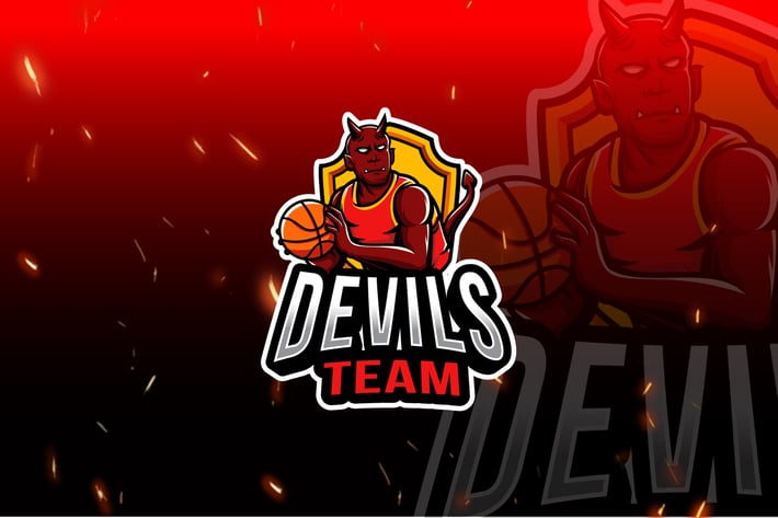 Devils Basket Team Esport Logo Template
