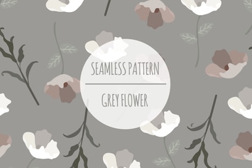 Grey Flower – Seamless Pattern
