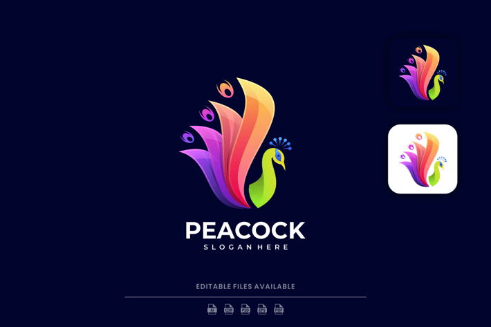 Peacock Gradient Colorful Logo