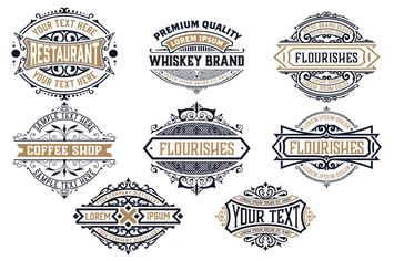 Set of 8 Vintage Logos and Badges 