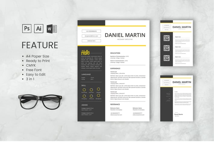 Professional CV And Resume Template Martin