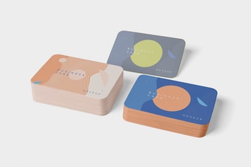 Business Card Mockup Stack Round Corners