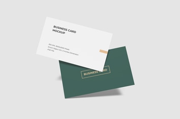 Flying Business Card Mockup
