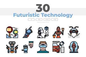 30 Futuristic Technology Icons