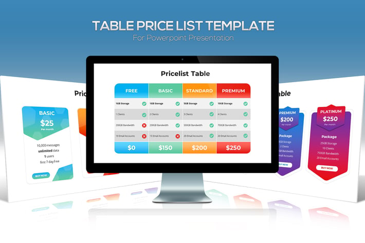 Table Price List for Powerpoint Template